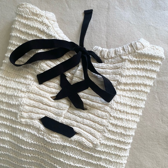 Madewell Cream Sweater with Black Detail - Picture 6 of 7